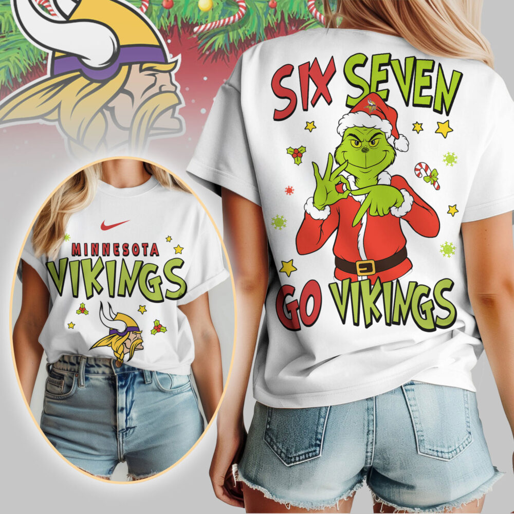 Minnesota Vikings | Premium NFL Grinch Six Seven Women Shirt TD