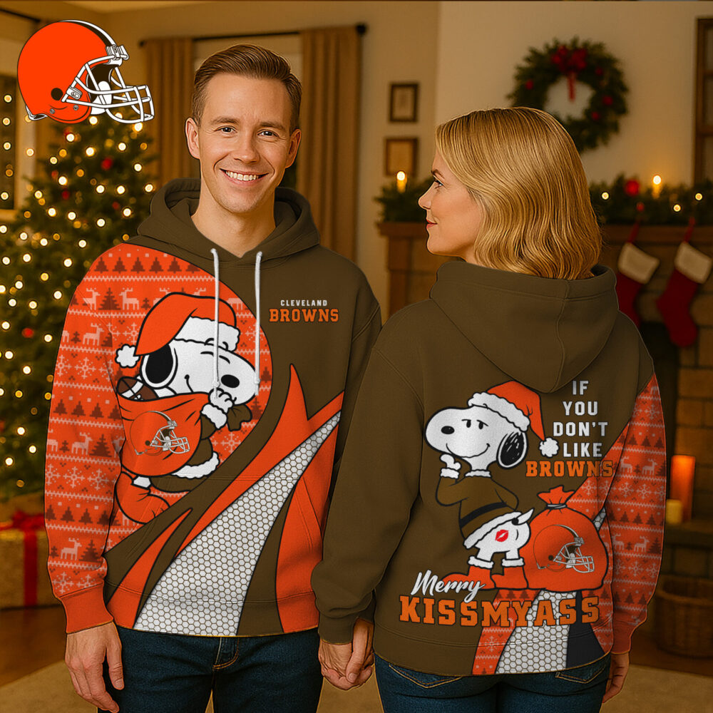 Cleveland Browns | Premium NFL Funny Christmas Snoopy 3D Hoodie