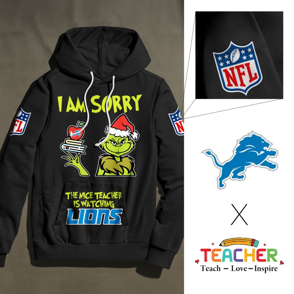 Detroit Lions | Premium NFL Grinch Teacher Appreciation Hoodie NY