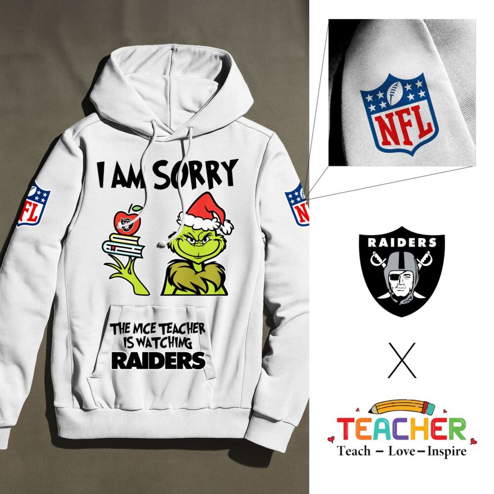 Las Vegas Raiders | Premium NFL Grinch Teacher Appreciation Hoodie NY