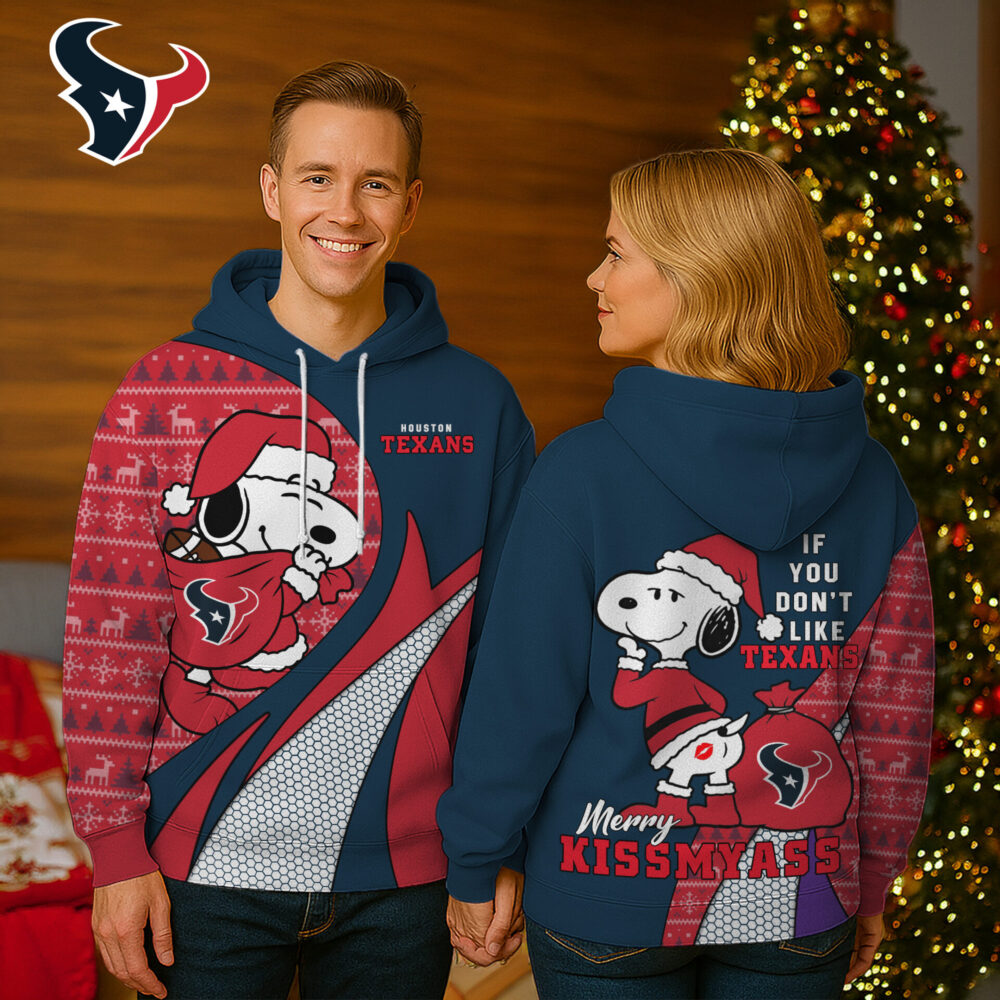 Houston Texans | Premium NFL Funny Christmas Snoopy 3D Hoodie