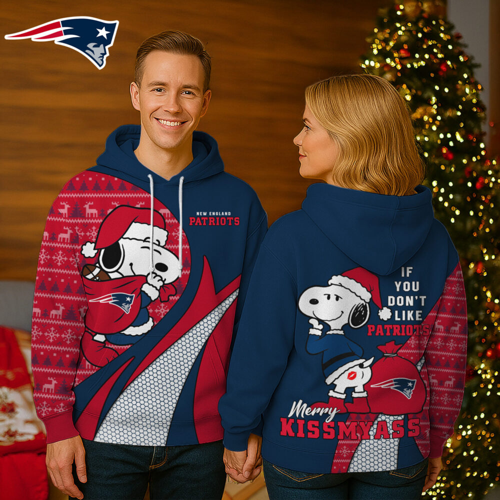 New England Patriots | Premium NFL Funny Christmas Snoopy 3D Hoodie