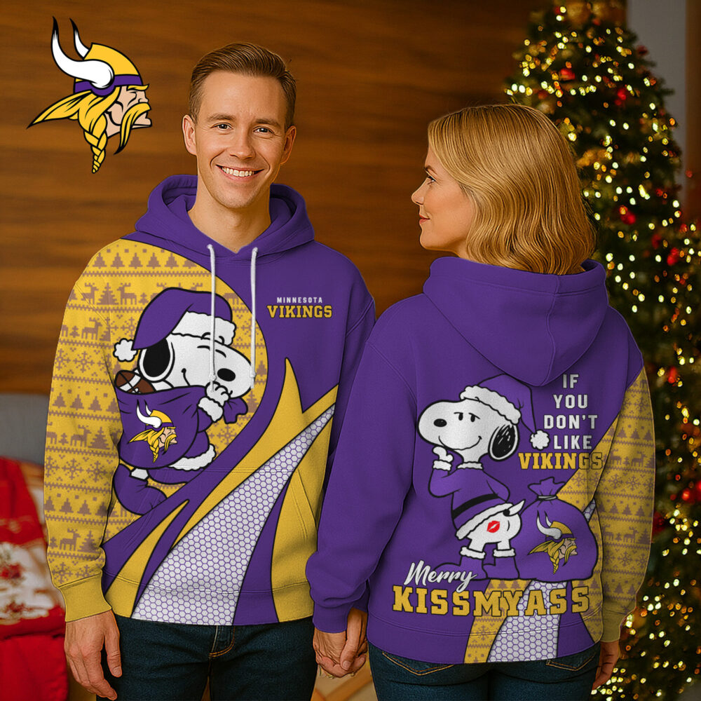 Minnesota Vikings | Premium NFL Funny Christmas Snoopy 3D Hoodie