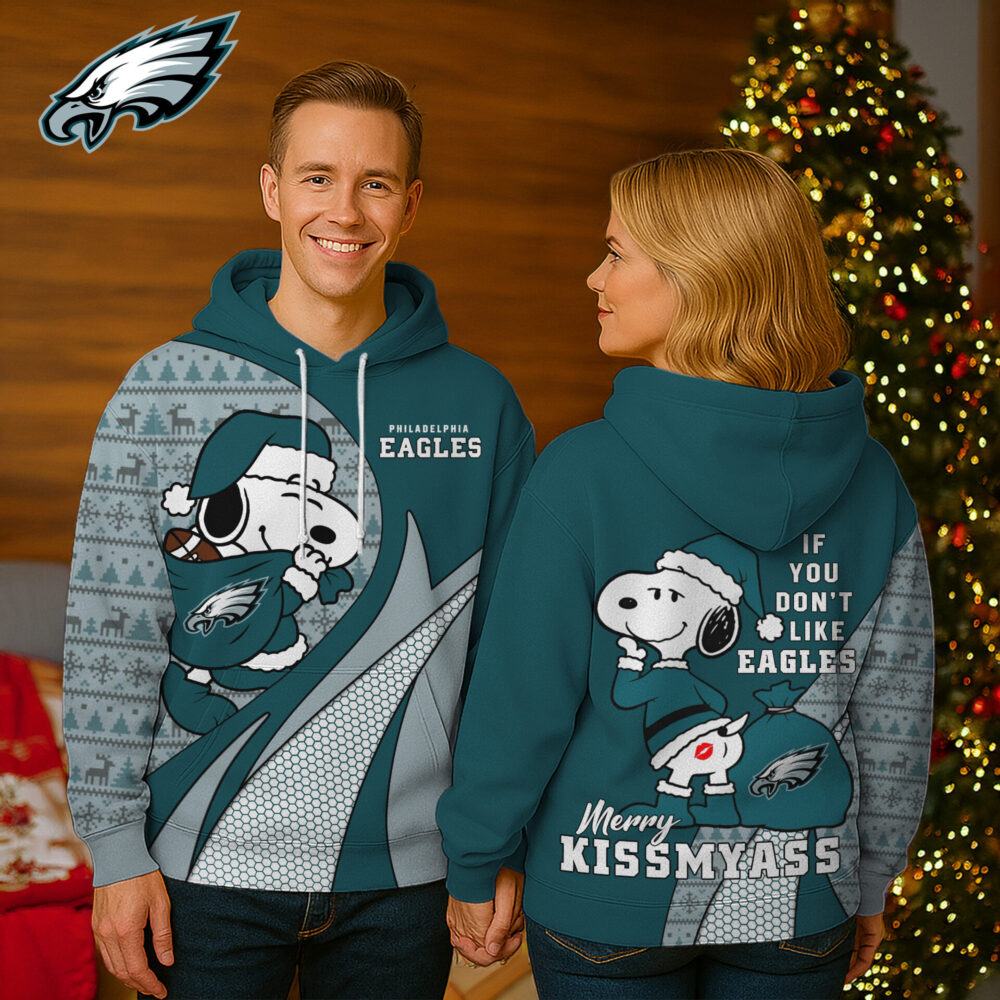 Philadelphia Eagles | Premium NFL Funny Christmas Snoopy 3D Hoodie