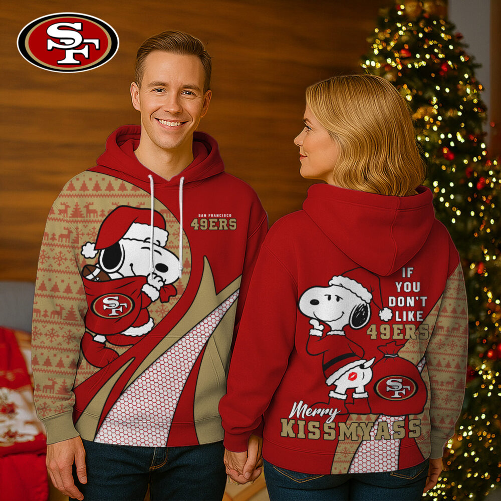 San Francisco 49ers | Premium NFL Funny Christmas Snoopy 3D Hoodie