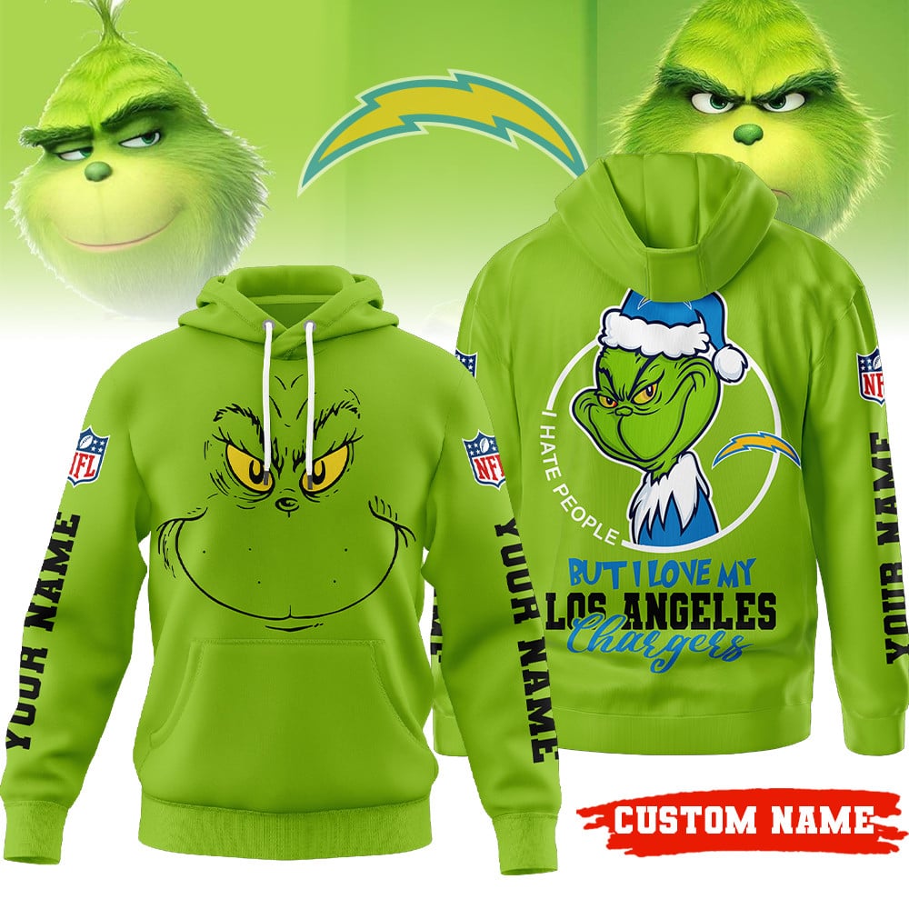 Los Angeles Chargers | Premium NFL Grinch I Hate People Hoodie MM