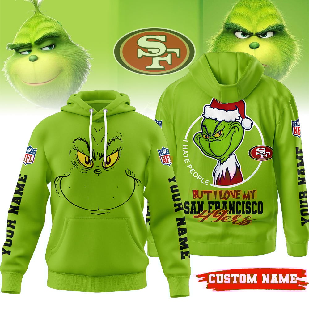San Francisco 49ers | Premium NFL Grinch I Hate People Hoodie MM