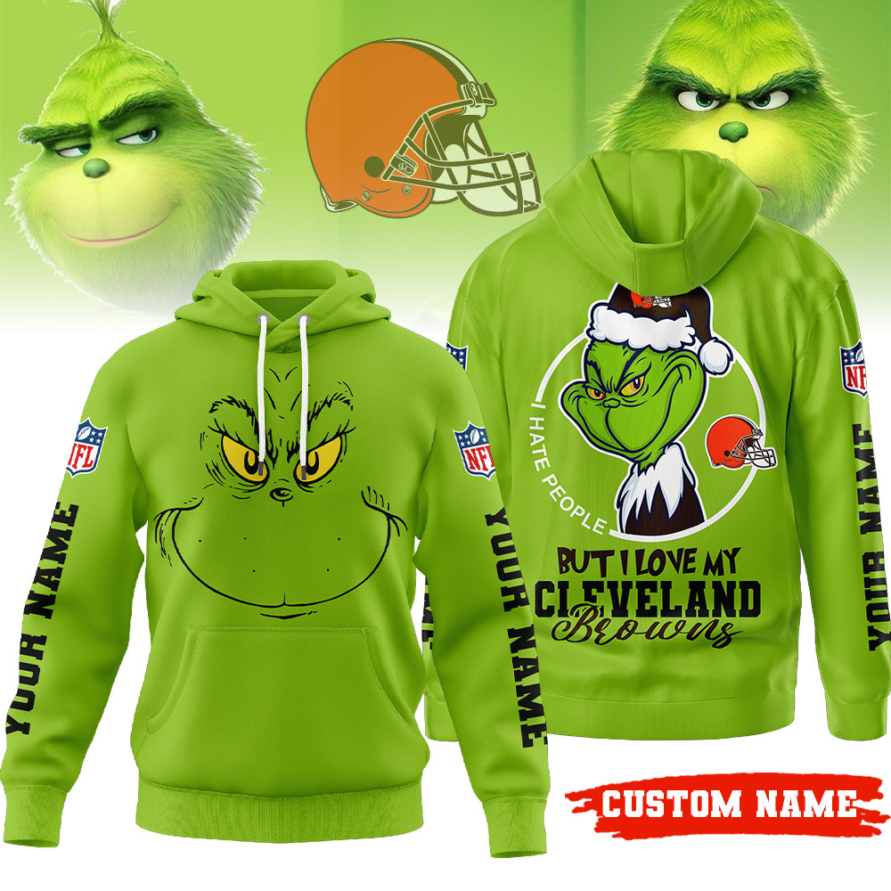 Cleveland Browns | Premium NFL Grinch I Hate People Hoodie MM