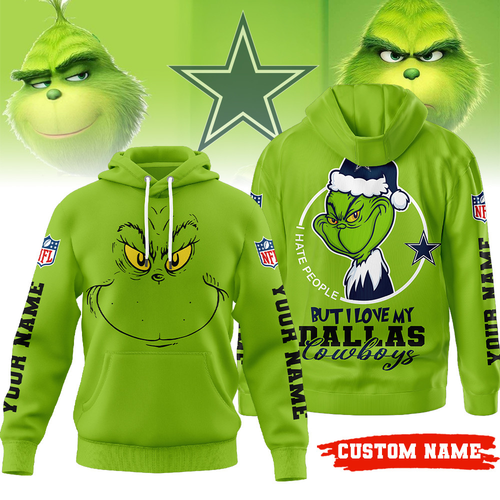 Dallas Cowboys | Premium NFL Grinch I Hate People Hoodie MM