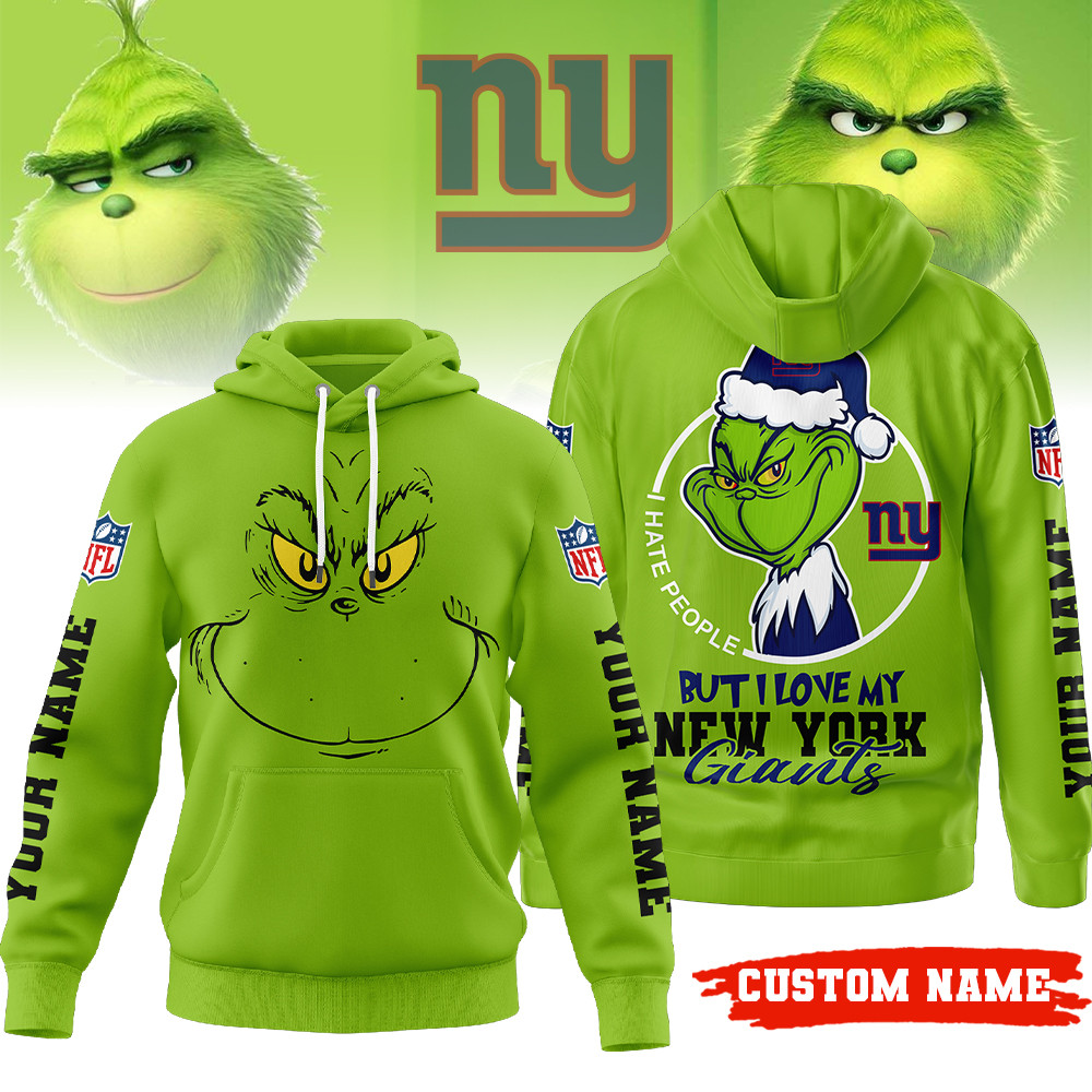 New York Giants | Premium NFL Grinch I Hate People Hoodie MM