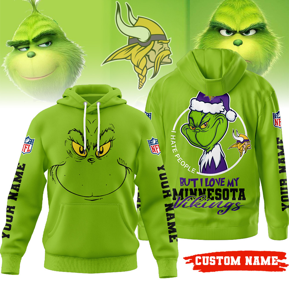 Minnesota Vikings | Premium NFL Grinch I Hate People Hoodie MM