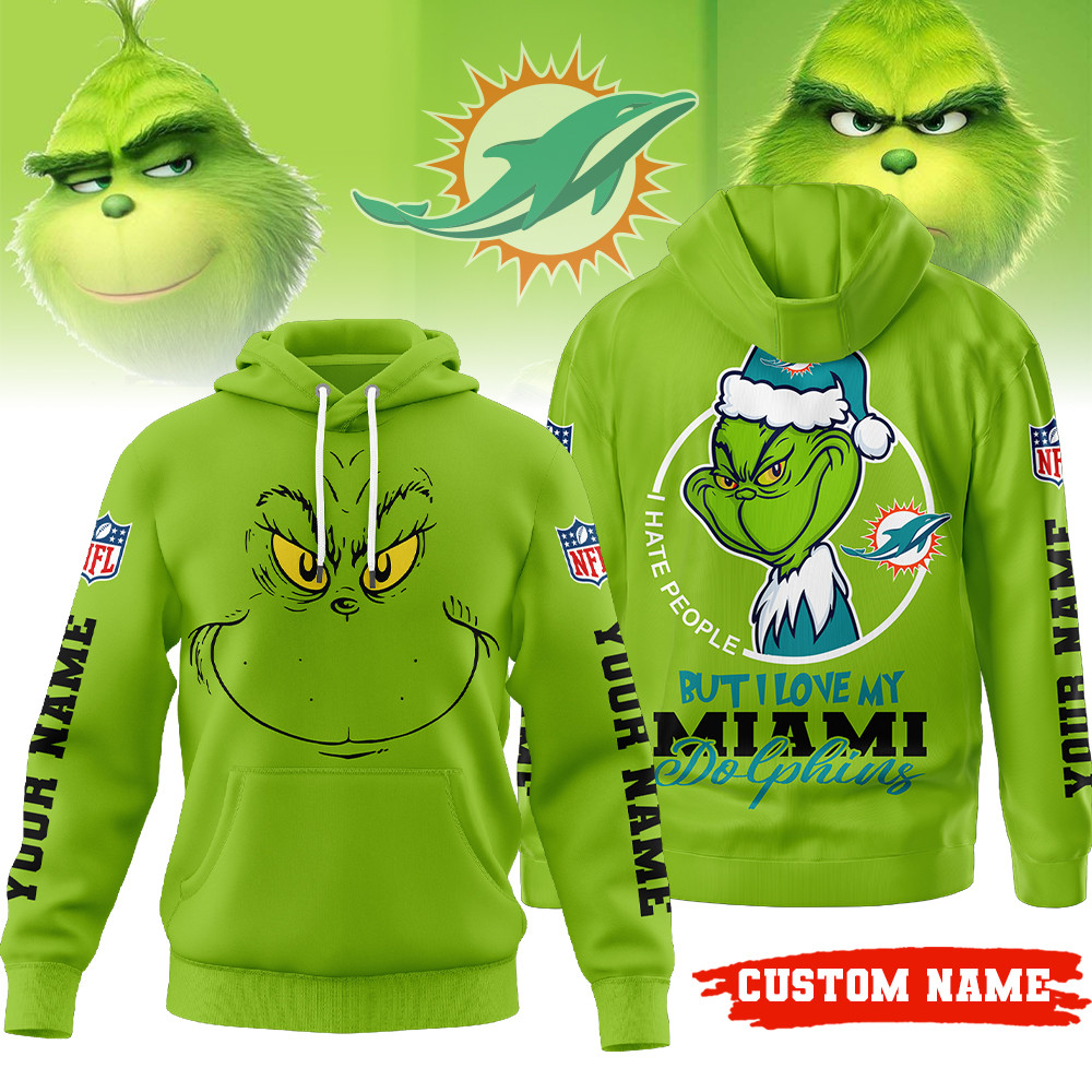Miami Dolphins | Premium NFL Grinch I Hate People Hoodie MM