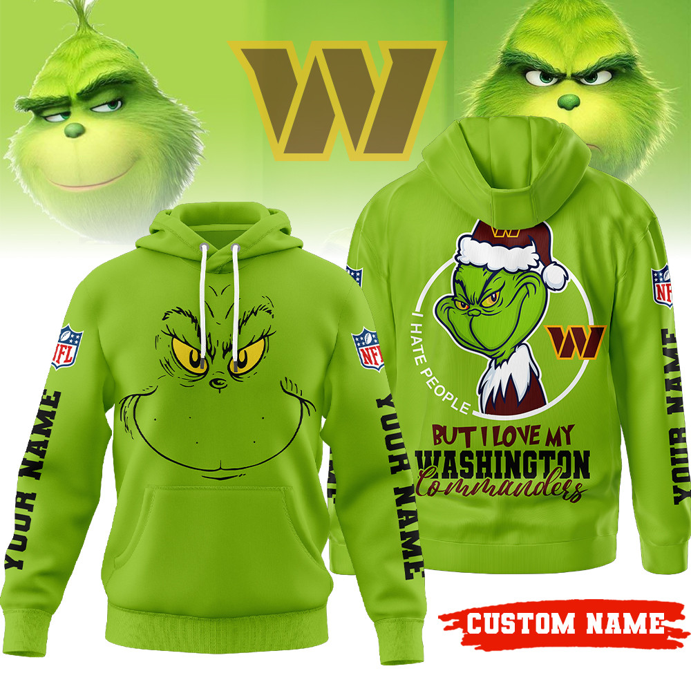 Washington Commanders | Premium NFL Grinch I Hate People Hoodie MM
