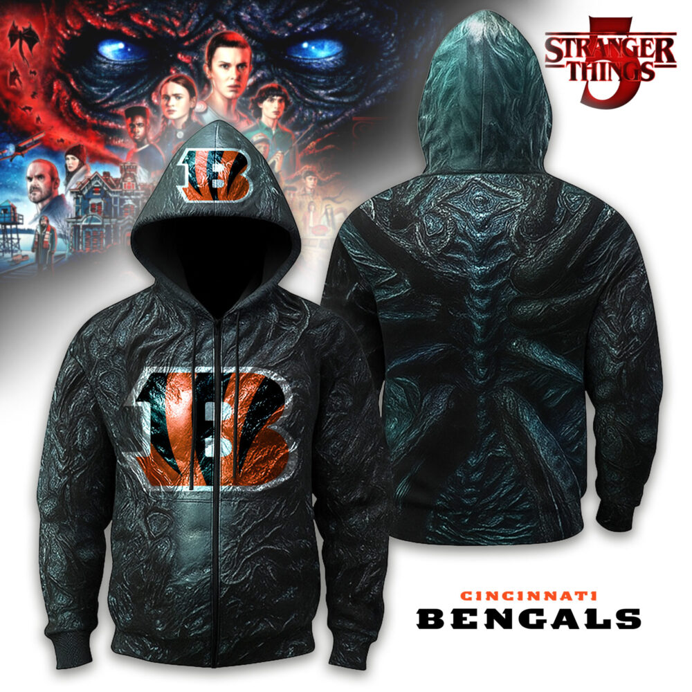 Cincinnati Bengals | Premium NFL Stranger Things Zip Hoodie TD