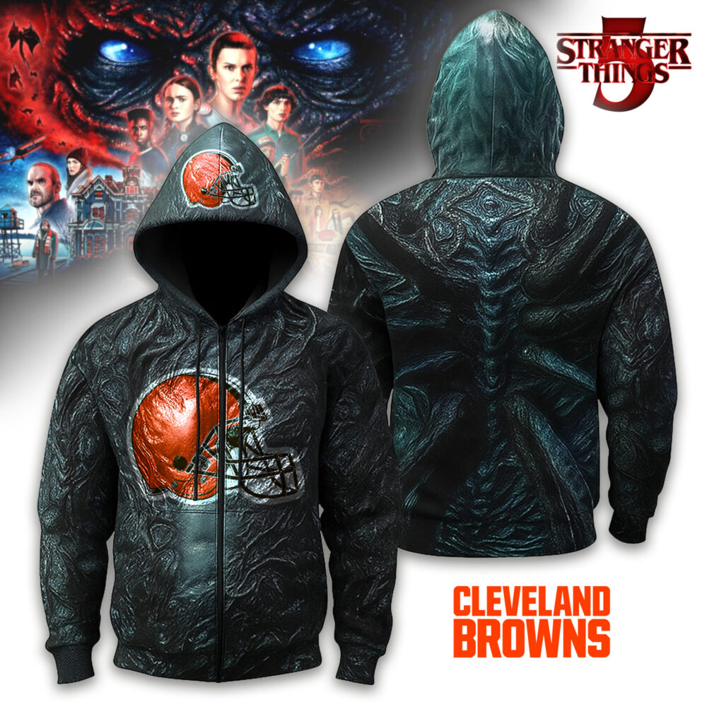 Cleveland Browns | Premium NFL Stranger Things Zip Hoodie TD