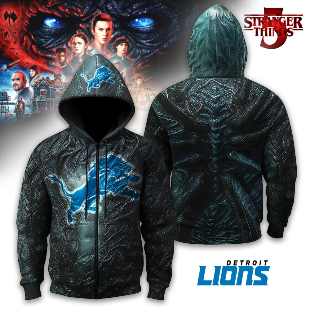 Detroit Lions | Premium NFL Stranger Things Zip Hoodie TD