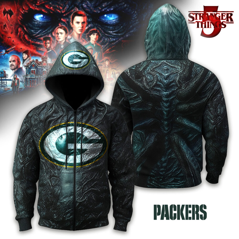 Green Bay Packers | Premium NFL Stranger Things Zip Hoodie TD