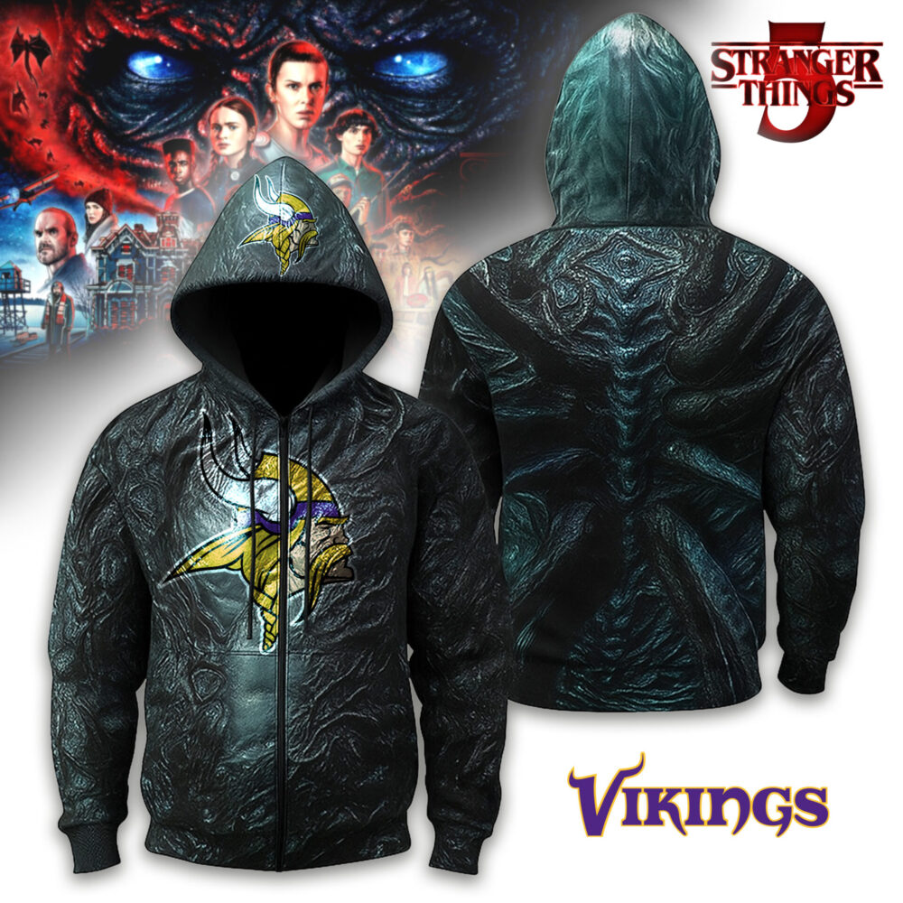 Minnesota Vikings | Premium NFL Stranger Things Zip Hoodie TD