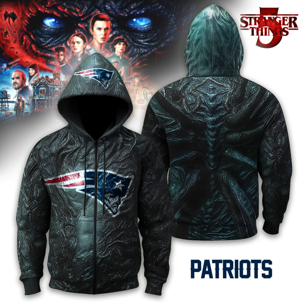 New England Patriots | Premium NFL Stranger Things Zip Hoodie TD