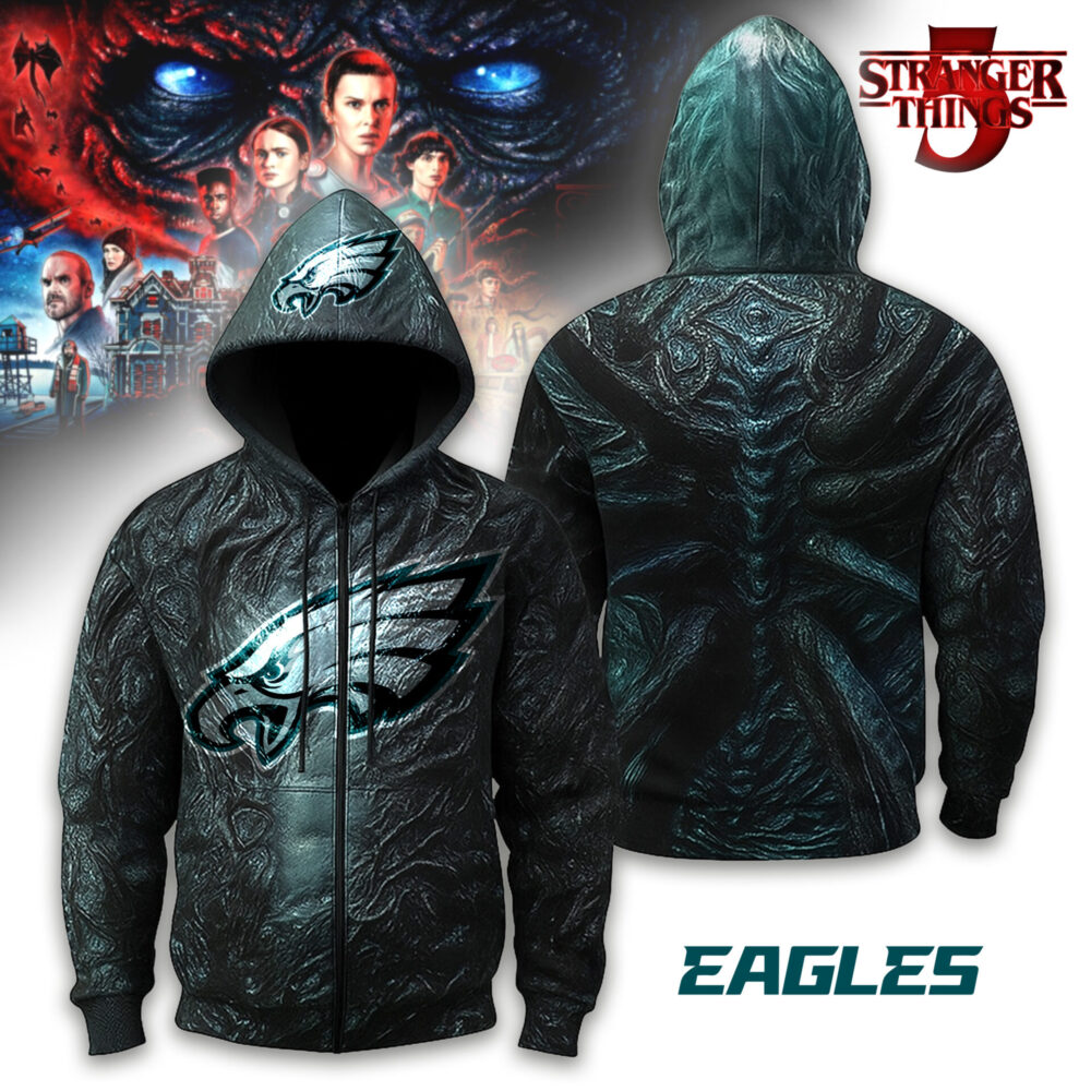 Philadelphia Eagles | Premium NFL Stranger Things Zip Hoodie TD
