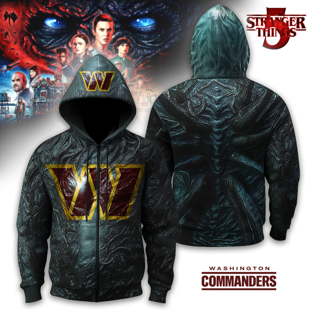 Washington Commanders | Premium NFL Stranger Things Zip Hoodie TD