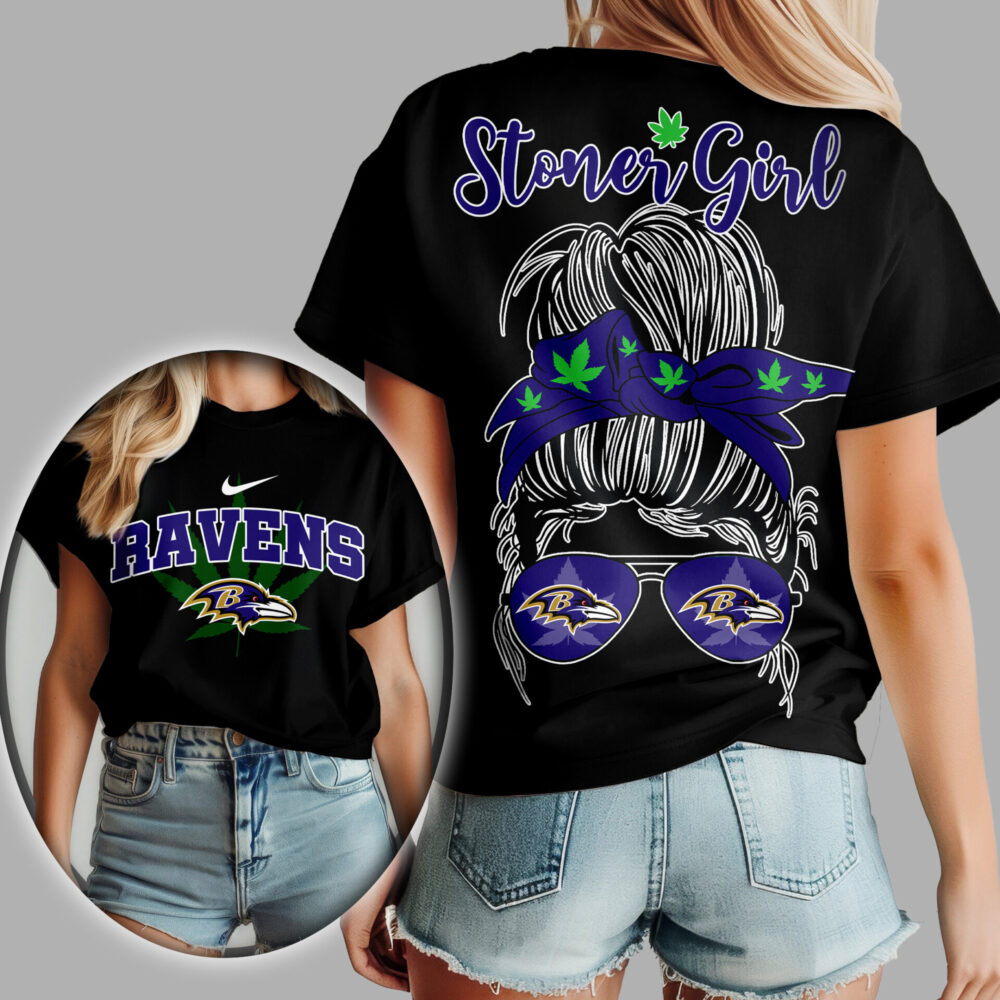 Baltimore Ravens | Premium NFL Stoner Girl Women Shirt TD