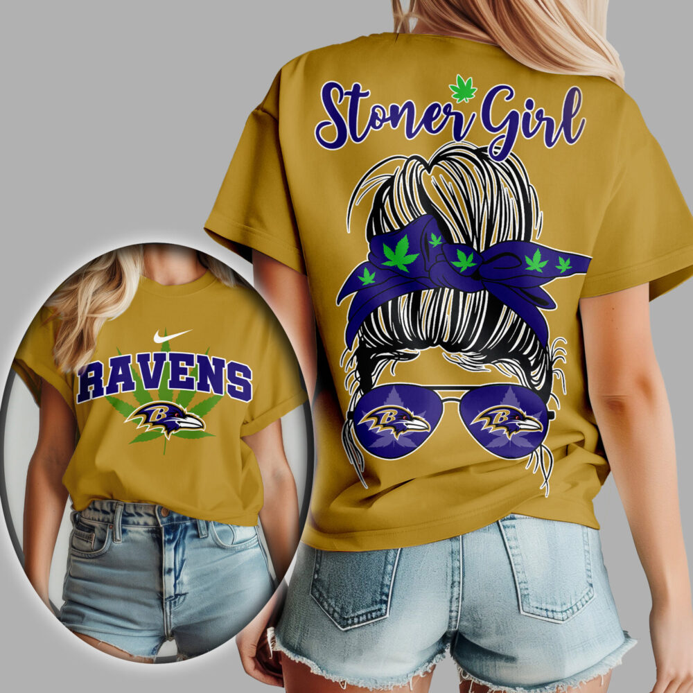 Baltimore Ravens | Premium NFL Stoner Girl Women Shirt TD