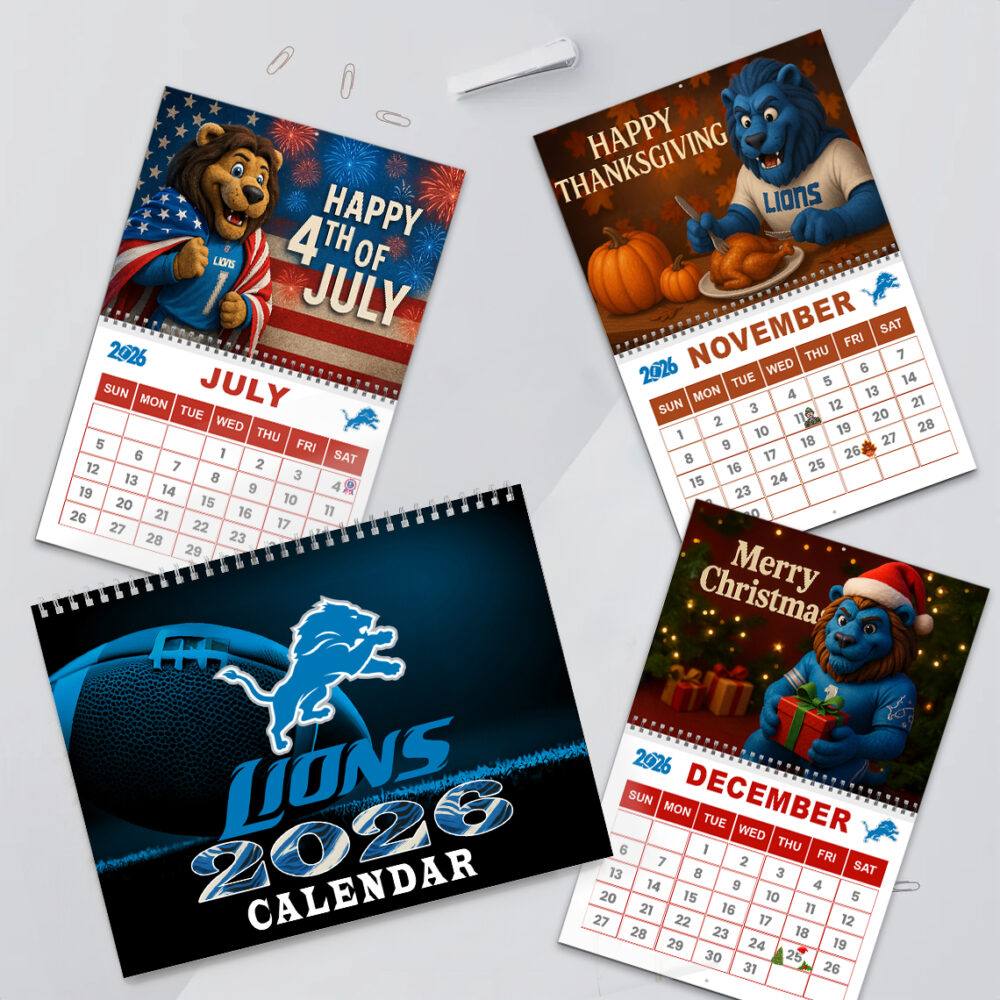 Detroit Lions | Premium NFL 2026 Wall Calendar