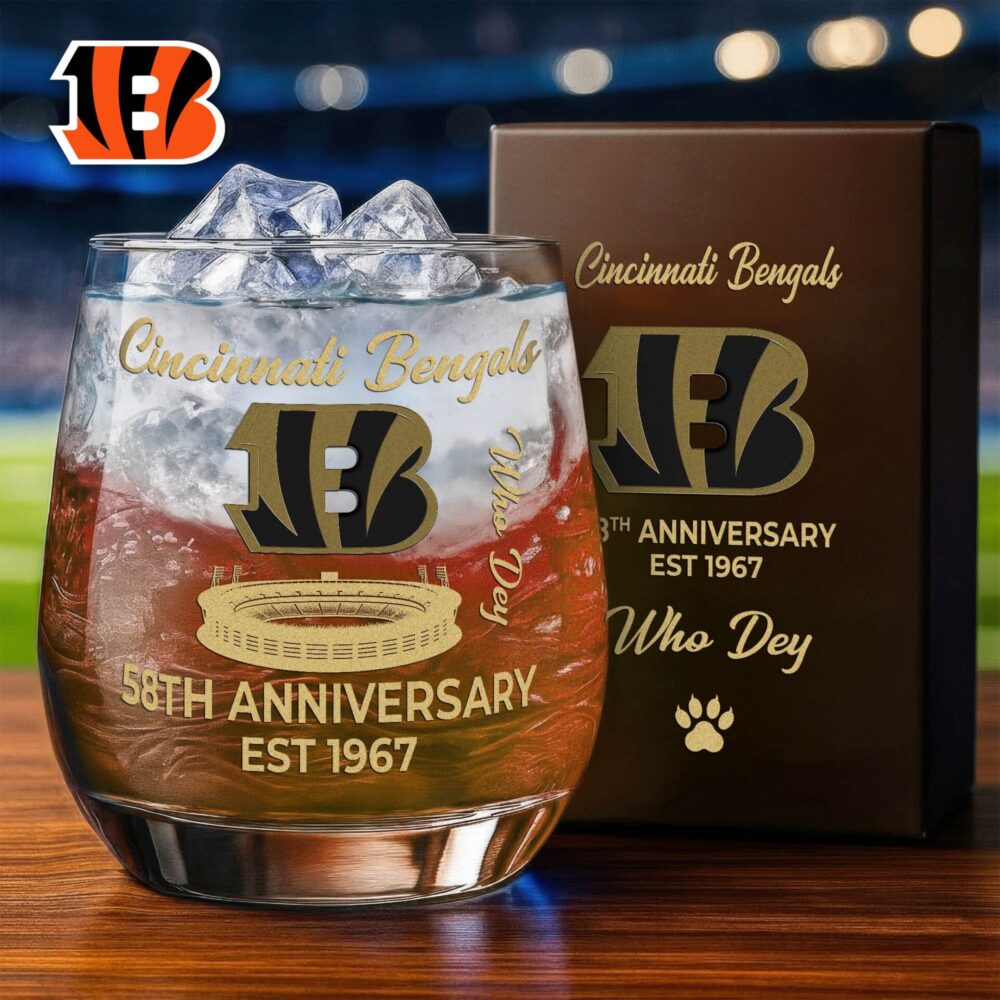 Cincinnati Bengals | Premium NFL Legacy Celebration Whiskey Glass NY