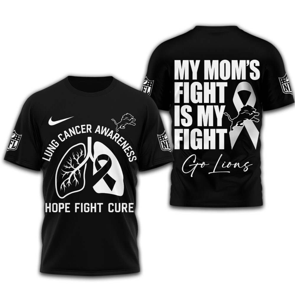 Detroit Lions | Premium NFL Lung Cancer 3D Shirt TD
