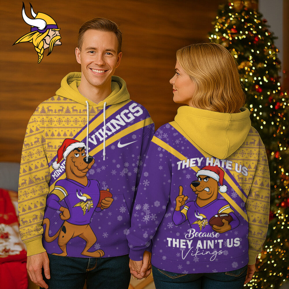 Minnesota Vikings | Premium NFL Funny Christmas Scooby Doo 3D Hoodie