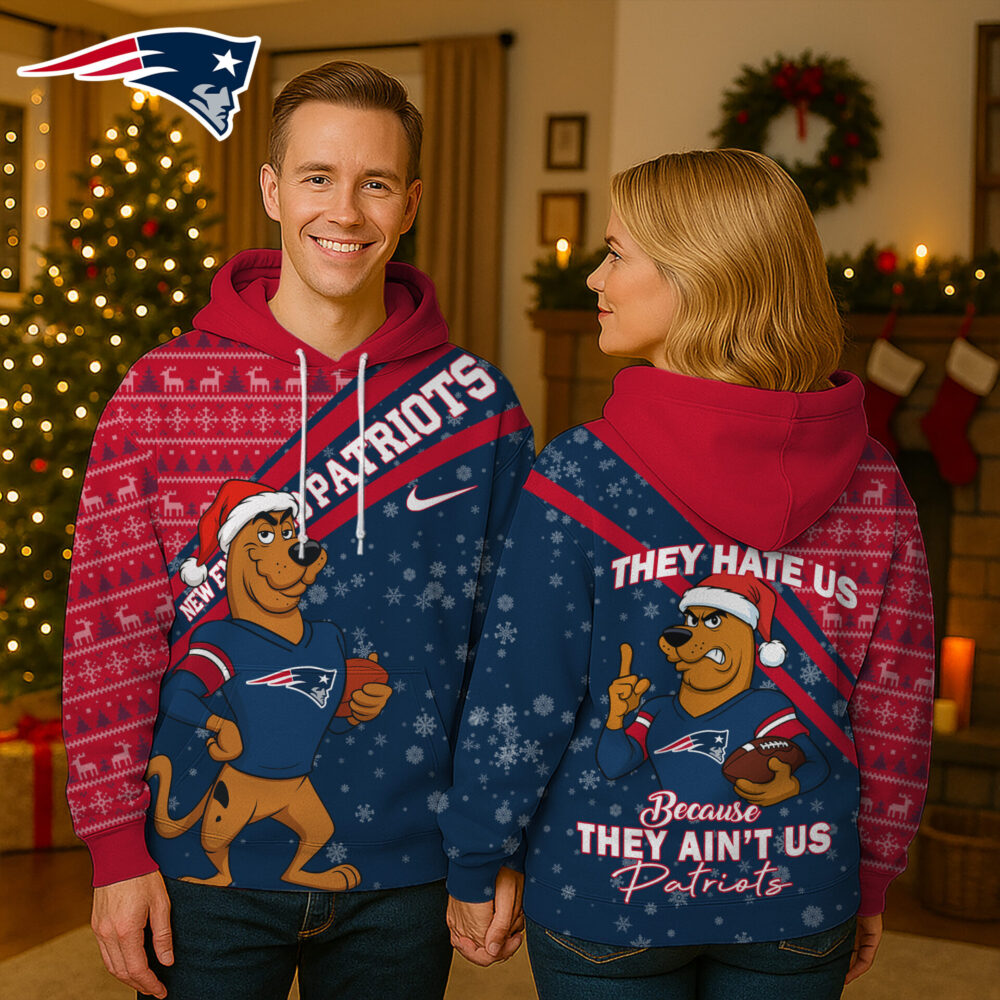 New England Patriots | Premium NFL Funny Christmas Scooby Doo 3D Hoodie