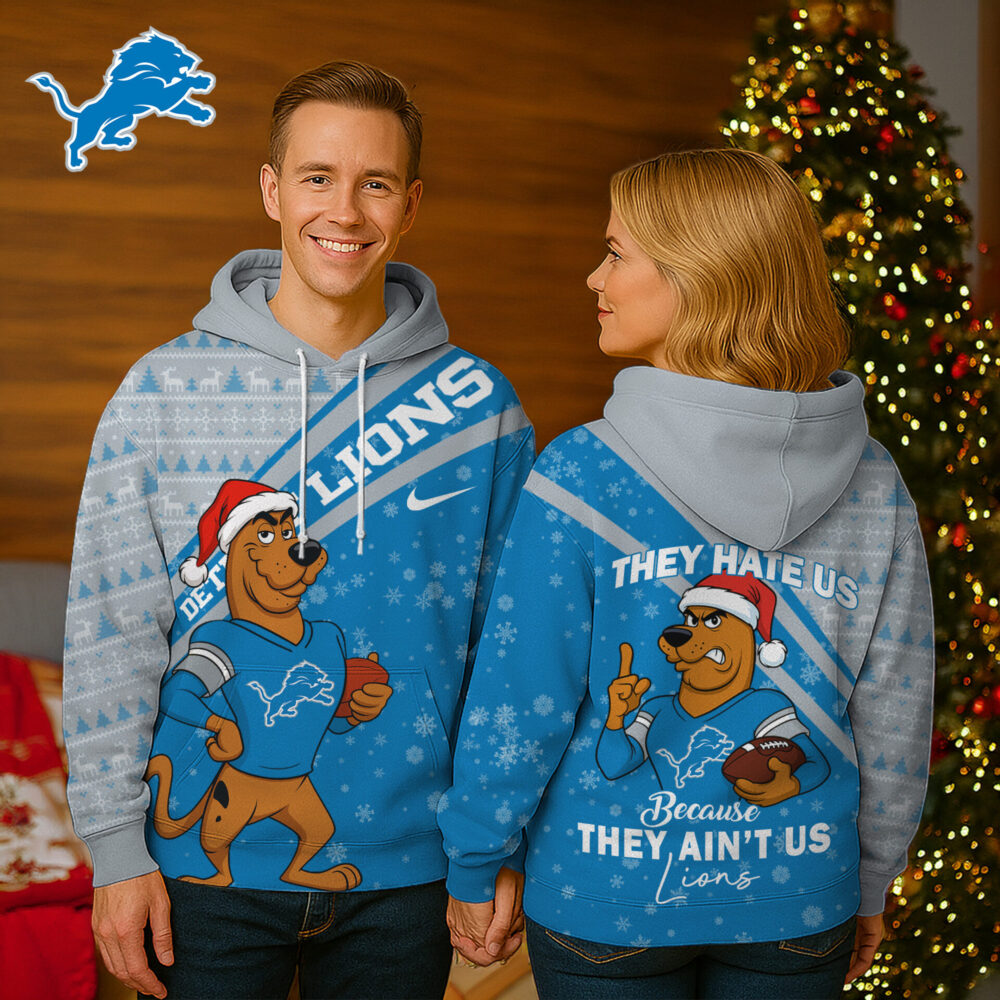 Detroit Lions | Premium NFL Funny Christmas Scooby Doo 3D Hoodie