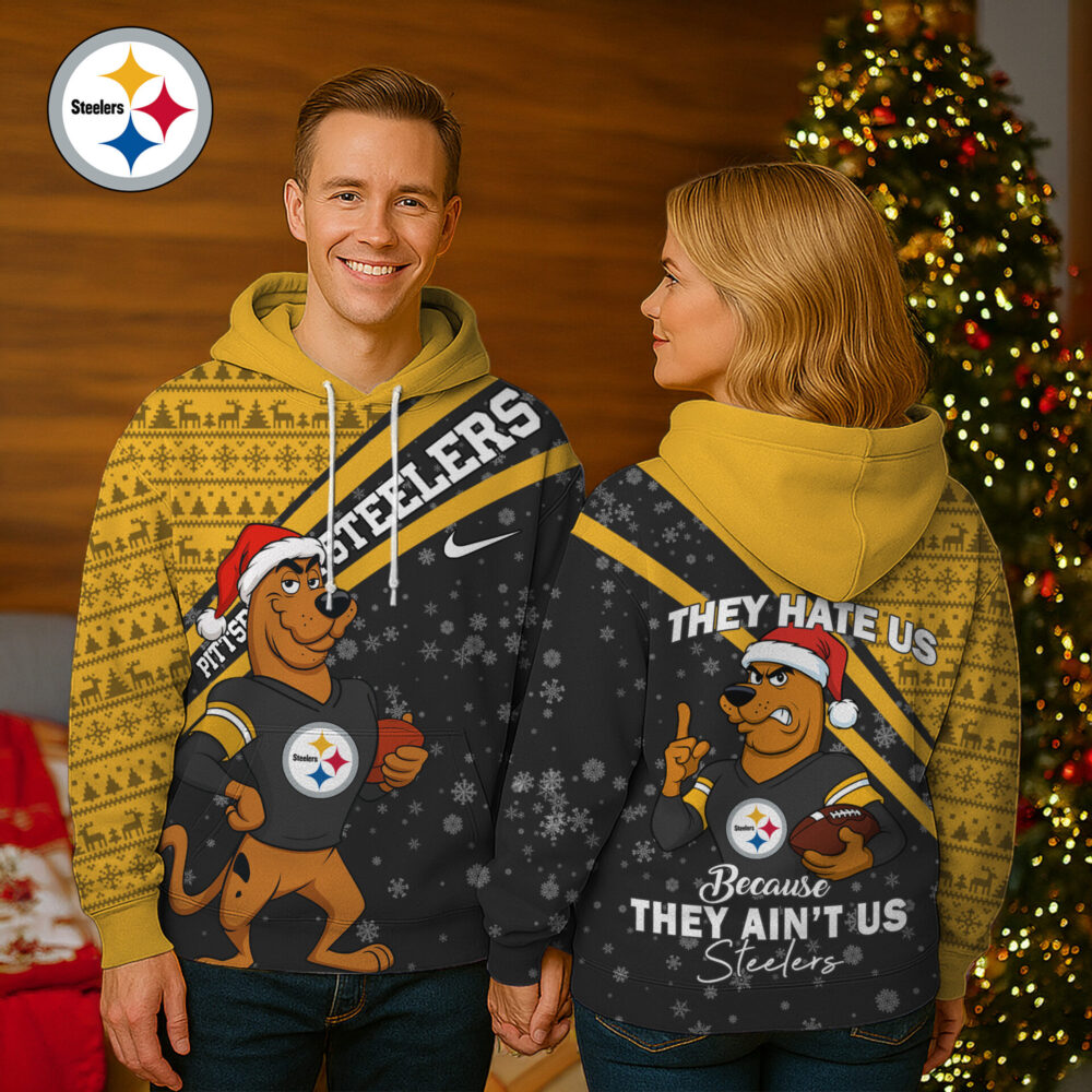 Pittsburgh Steelers | Premium NFL Funny Christmas Scooby Doo 3D Hoodie