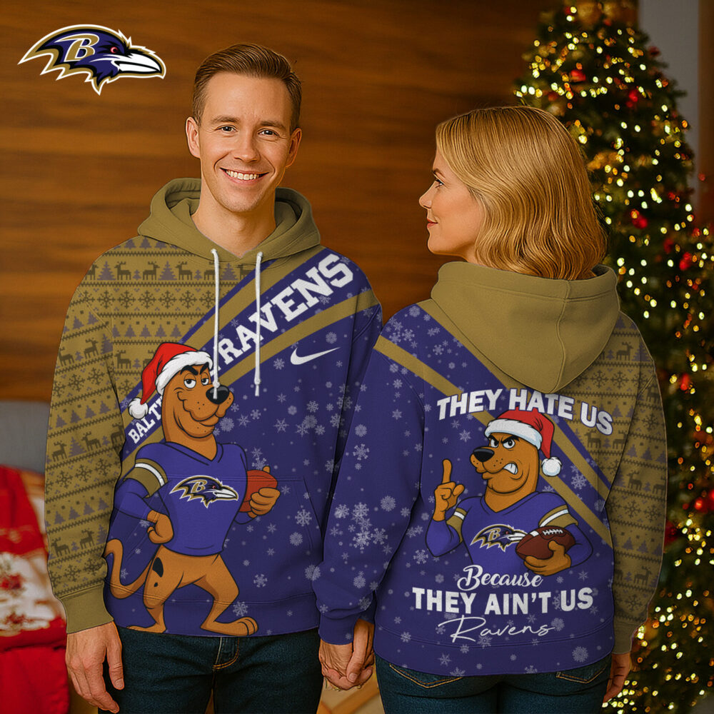 Baltimore Ravens | Premium NFL Funny Christmas Scooby Doo 3D Hoodie