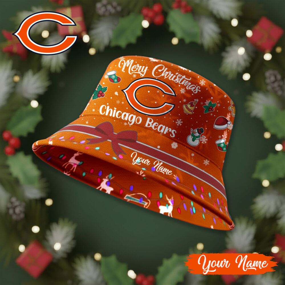 Chicago Bears | Premium NFL Merry Christmas Bucket Hat TD