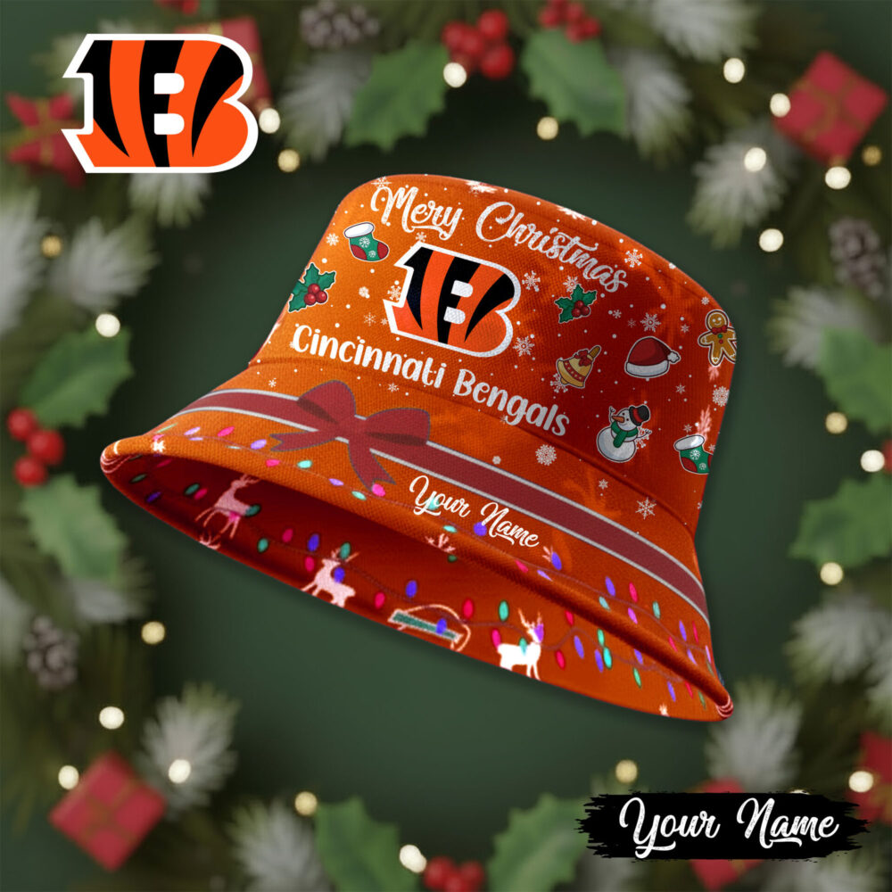 Cincinnati Bengals | Premium NFL Merry Christmas Bucket Hat TD