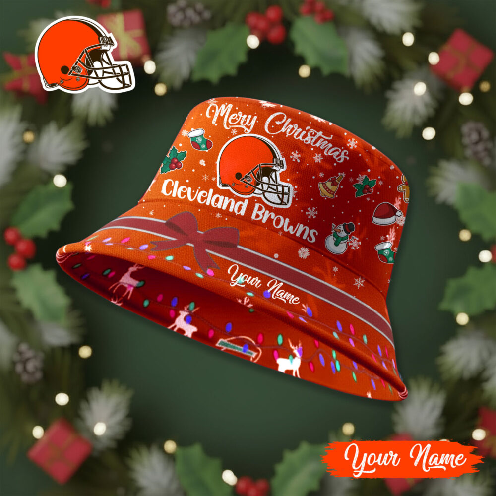 Cleveland Browns | Premium NFL Merry Christmas Bucket Hat TD