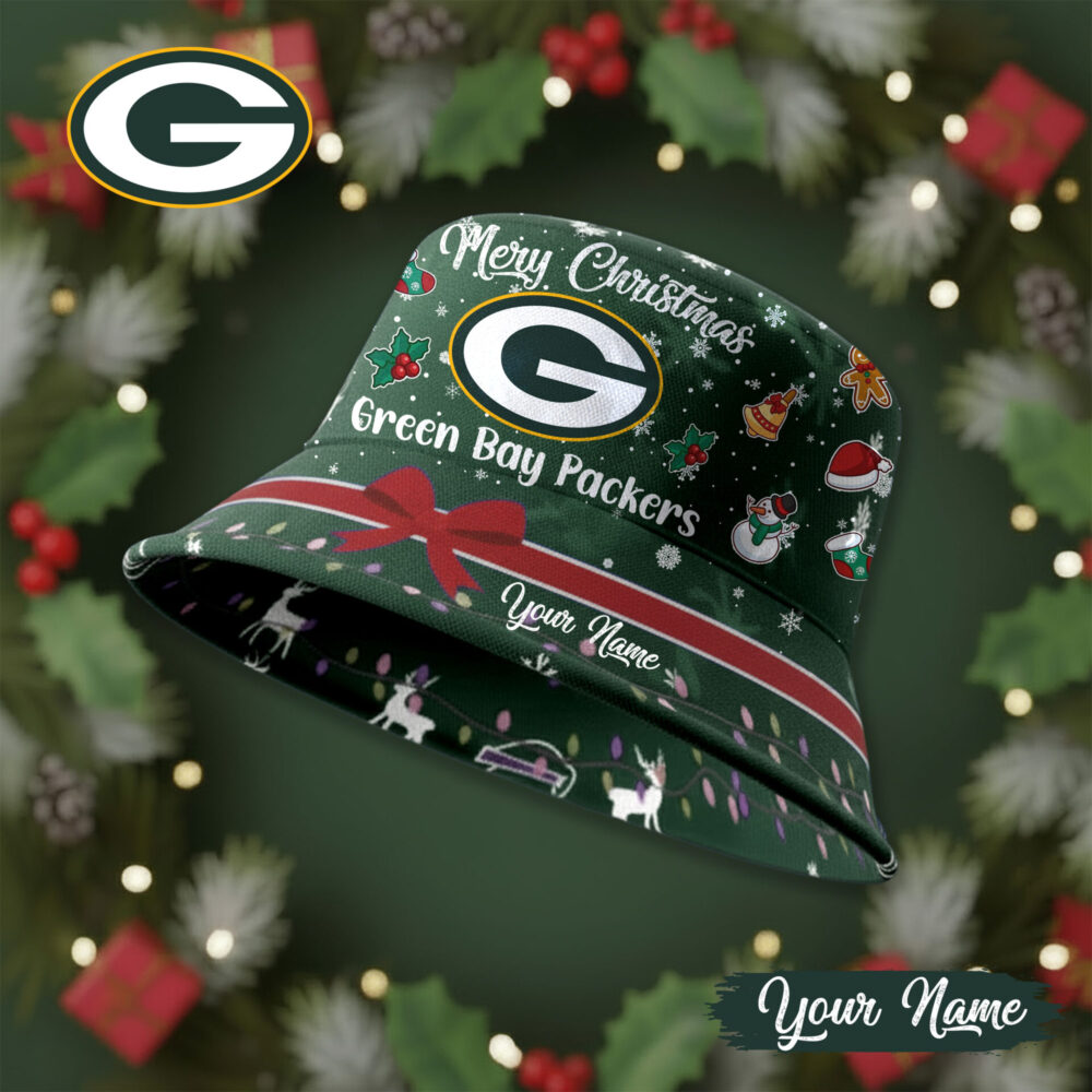 Green Bay Packers | Premium NFL Merry Christmas Bucket Hat TD