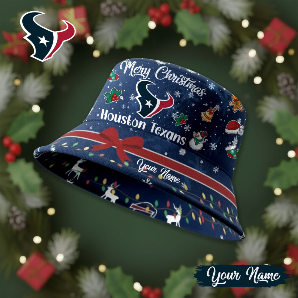 Houston Texans | Premium NFL Merry Christmas Bucket Hat TD