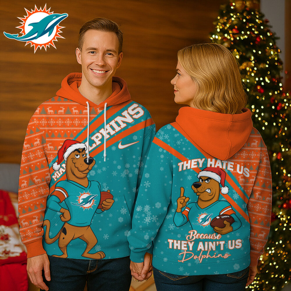Miami Dolphins | Premium NFL Funny Christmas Scooby Doo 3D Hoodie