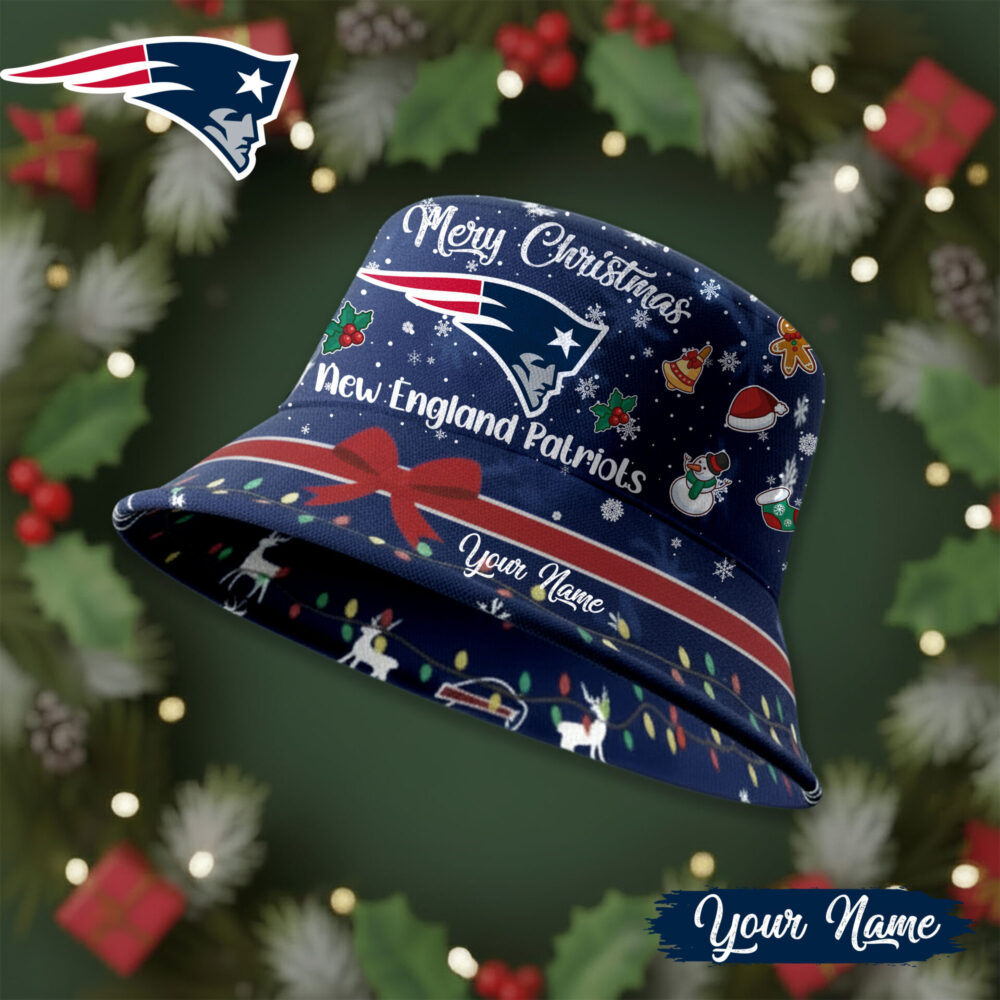 New England Patriots | Premium NFL Merry Christmas Bucket Hat TD