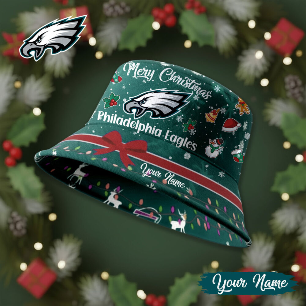 Philadelphia Eagles | Premium NFL Merry Christmas Bucket Hat TD