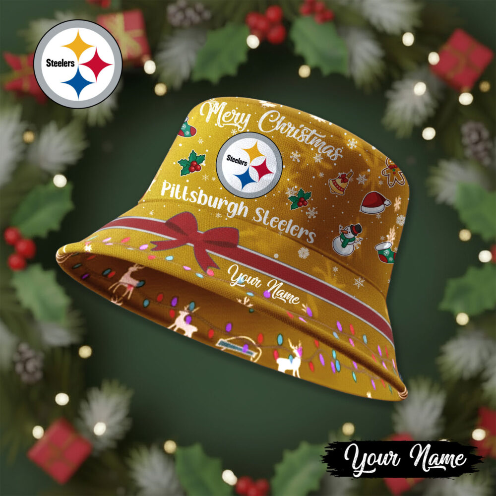 Pittsburgh Steelers | Premium NFL Merry Christmas Bucket Hat TD