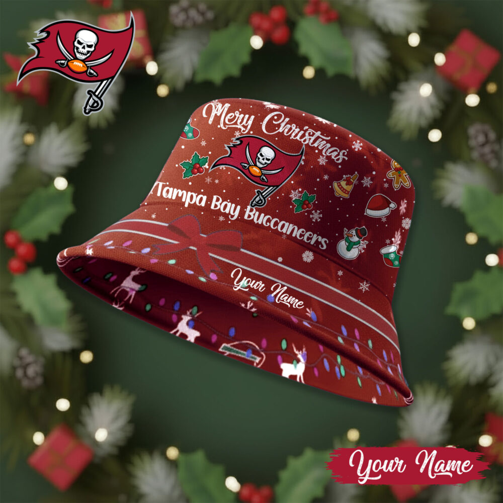 Tampa Bay Buccaneers | Premium NFL Merry Christmas Bucket Hat TD