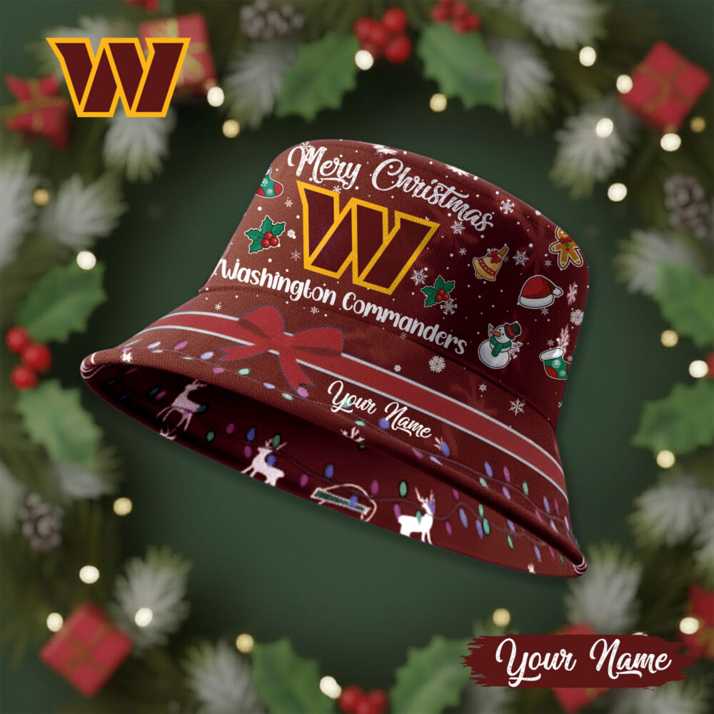 Washington Commanders | Premium NFL Merry Christmas Bucket Hat TD