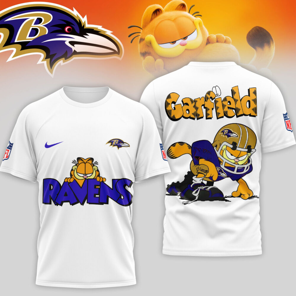 Baltimore Ravens | Premium NFL Garfield Cat 3D Shirt TD