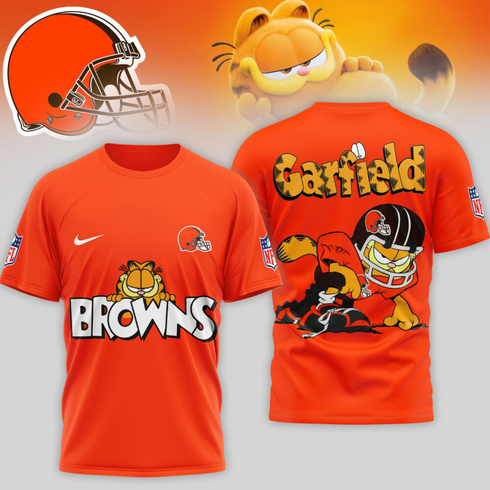 Cleveland Browns | Premium NFL Garfield Cat 3D Shirt TD