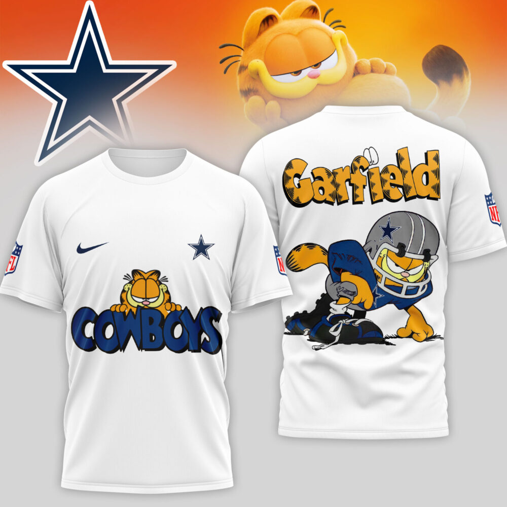 Dallas Cowboys | Premium NFL Garfield Cat 3D Shirt TD