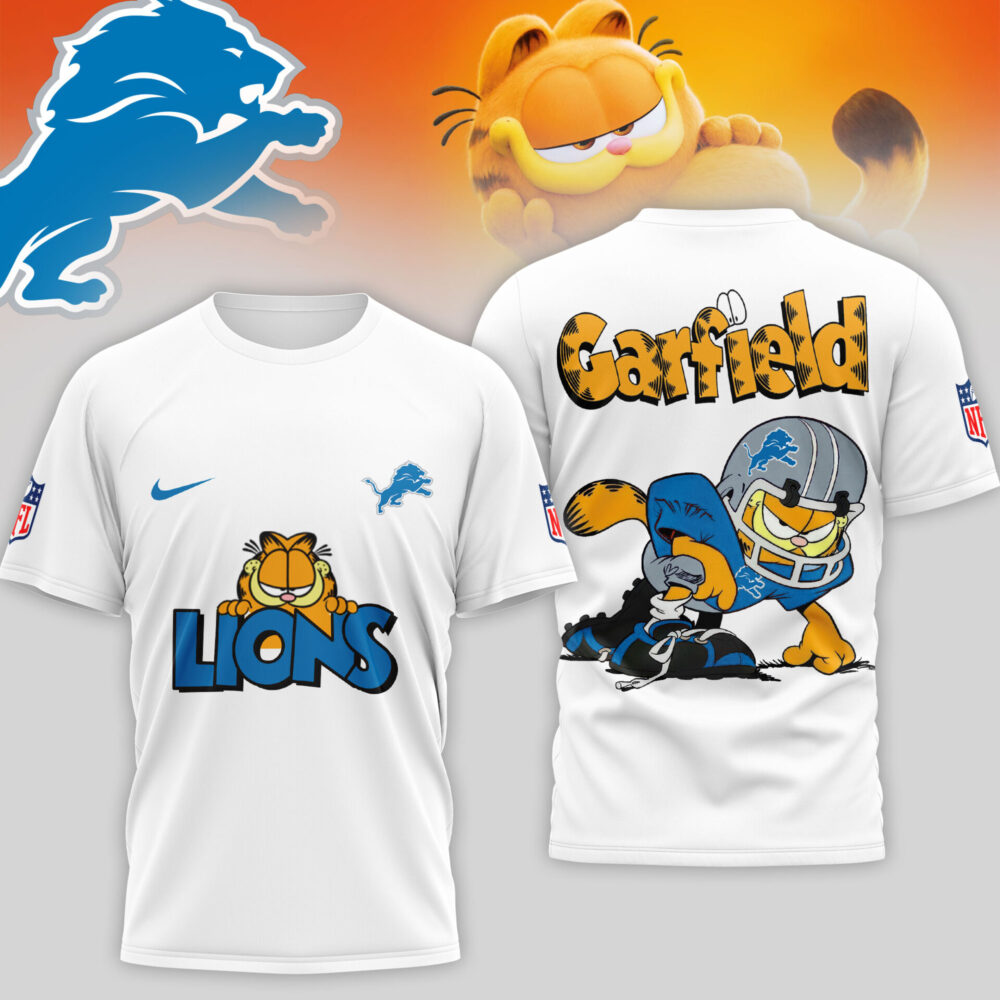 Detroit Lions | Premium NFL Garfield Cat 3D Shirt TD